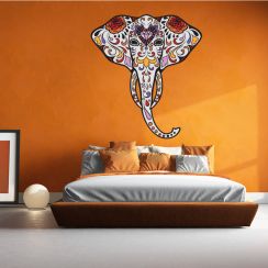 T&ecirc;te d'&eacute;l&eacute;phant en motifs fleuris