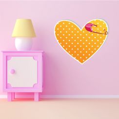 Coeur jaune &eacute;pingl&eacute;