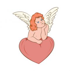 Ange pos&eacute; sur un coeur