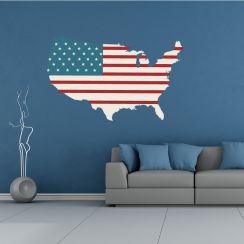 Carte et drapeau des &Eacute;tats-Unis