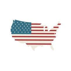 Carte et drapeau des &Eacute;tats-Unis