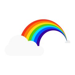 Arc-en-ciel entre deux nuages
