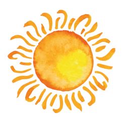 Soleil type aquarelle