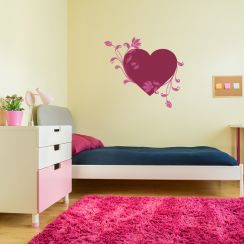 Coeur orn&eacute; de fleurs