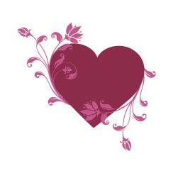 Coeur orn&eacute; de fleurs